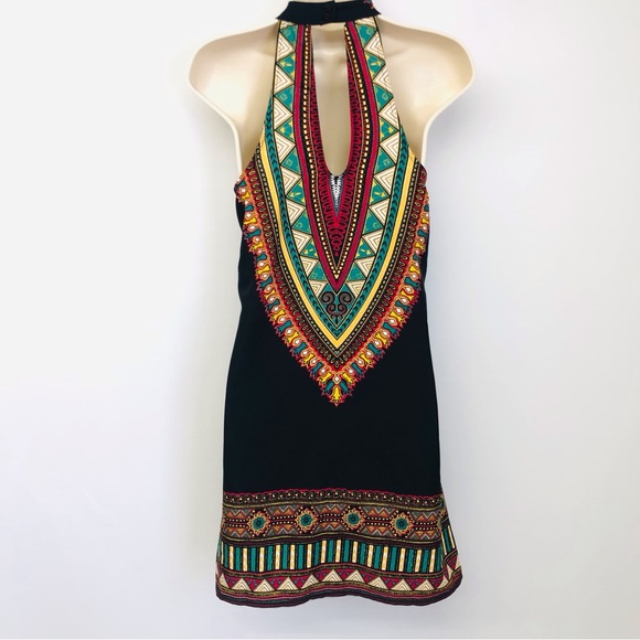 Band of Gypsies Azetc Print Halter Dress - Picture 2 of 16